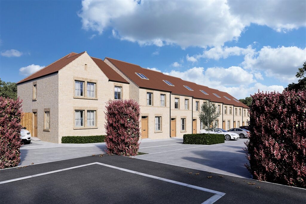 New build terrace house development in Bath CGI's.